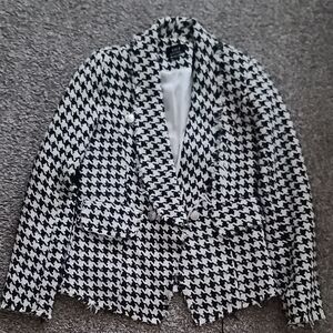 Vici Houndstooth Blazer in Black and White